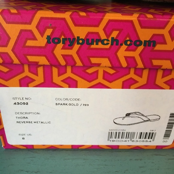 Tory Burch Thora Spark Gold Sandals - Picture 6 of 6